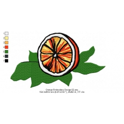 Orange Embroidery Design 02